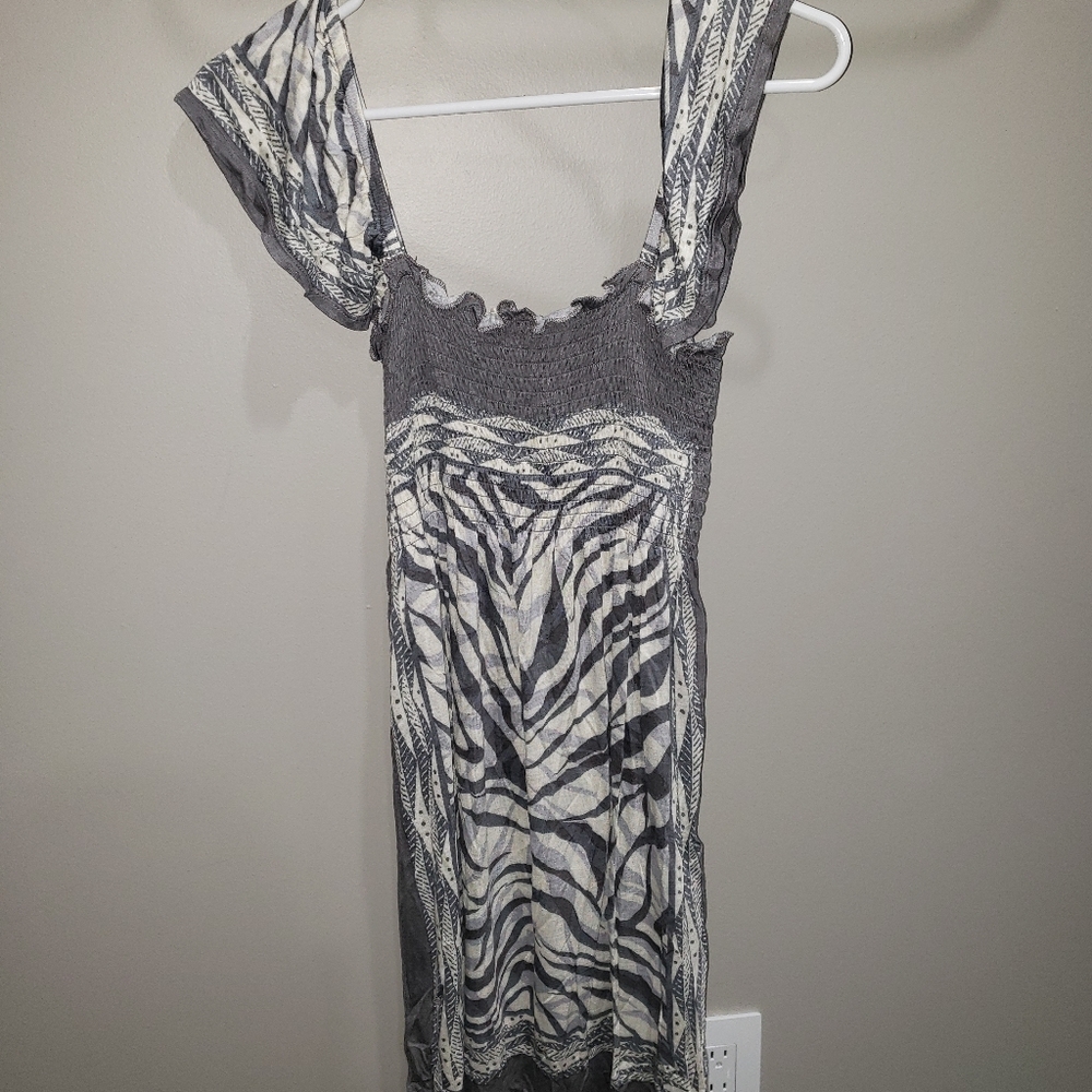 NWT gray zebra print dress
